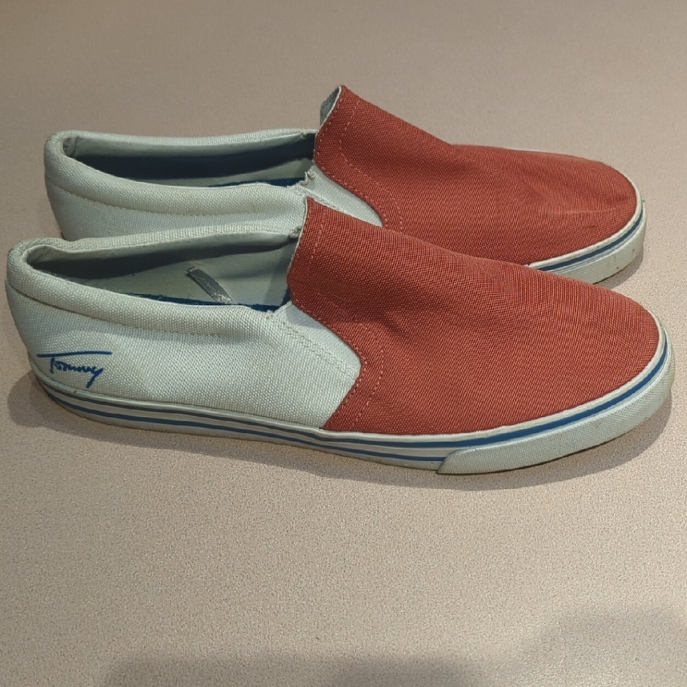 Tommmy Hilfiger Red and White Slip-On Shoes Mens Size 11